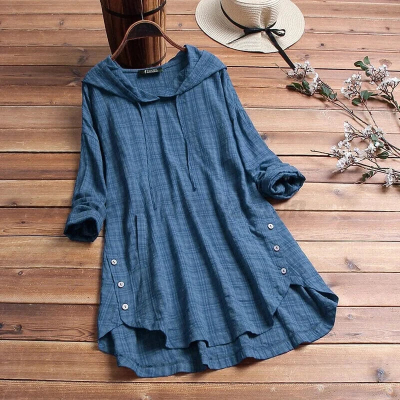 Ghisele | Linen Tunic Hoodie