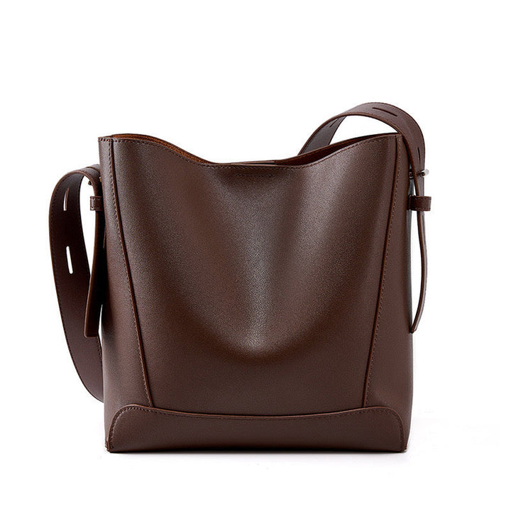 Genuine Leather Crossbody and Shoulder Oversized Bucket Bag