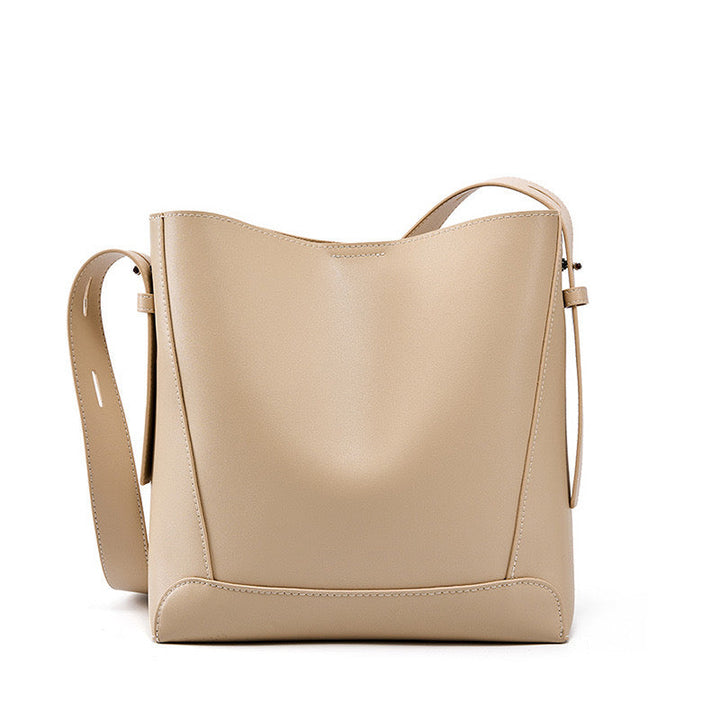 Genuine Leather Crossbody and Shoulder Oversized Bucket Bag