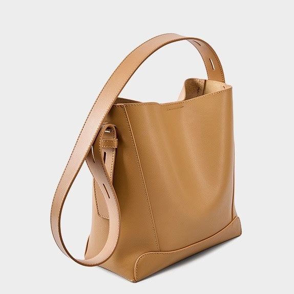 Genuine Leather Crossbody and Shoulder Oversized Bucket Bag