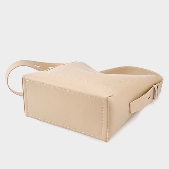 Genuine Leather Crossbody and Shoulder Oversized Bucket Bag