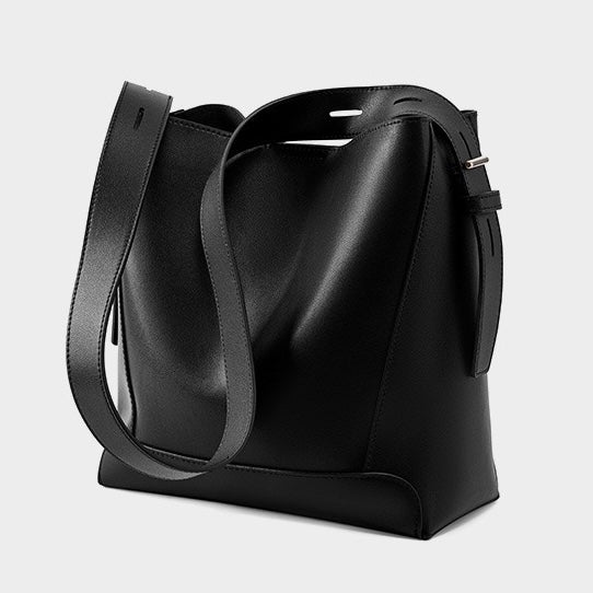 Genuine Leather Crossbody and Shoulder Oversized Bucket Bag