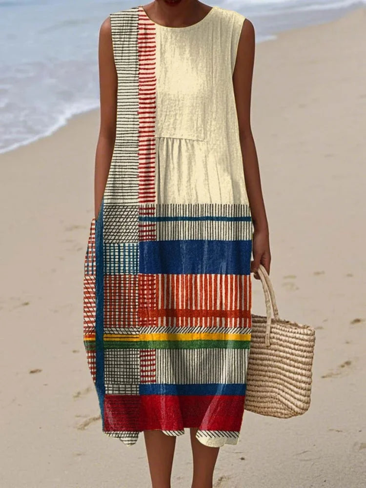 Eva | Elegant Art Midi Dress