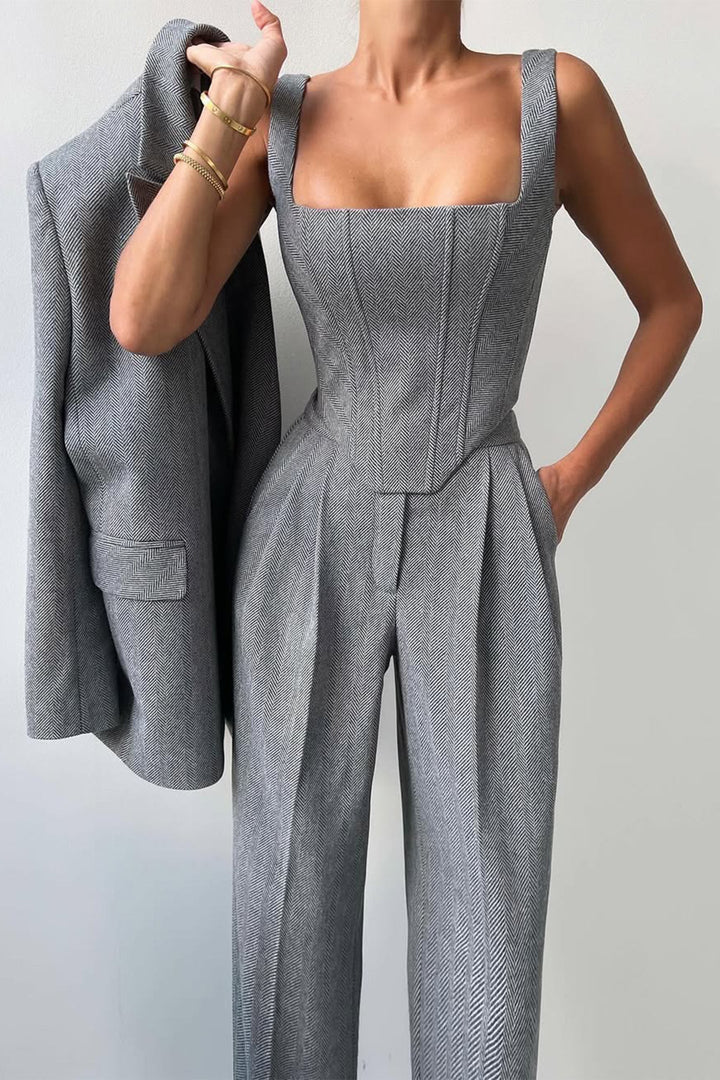 Hannah | Three-piece set with double-breasted blazer