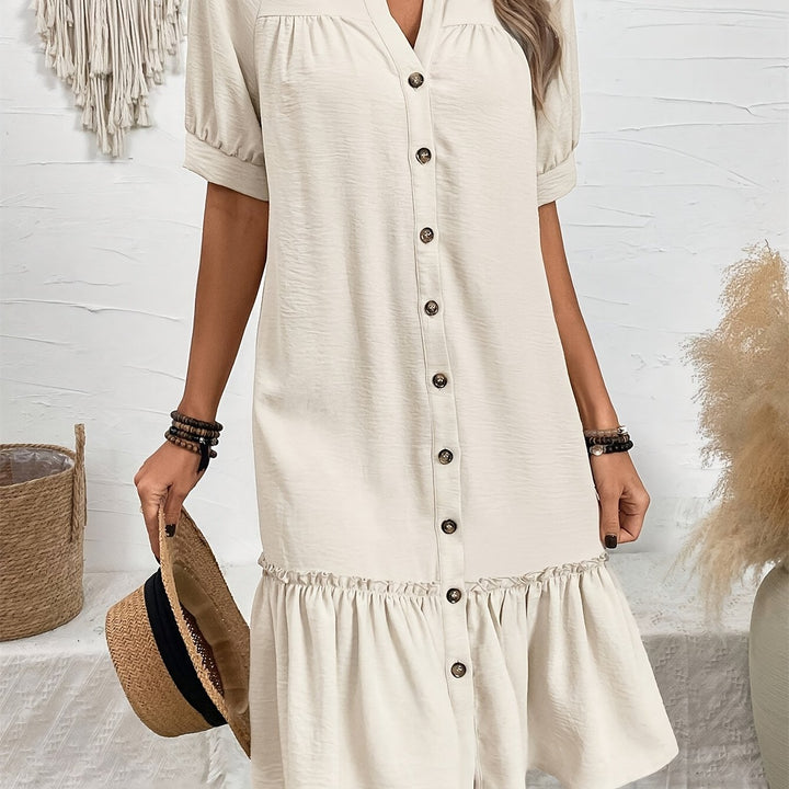 Maevelle | Buttoned Boho Midi Dress