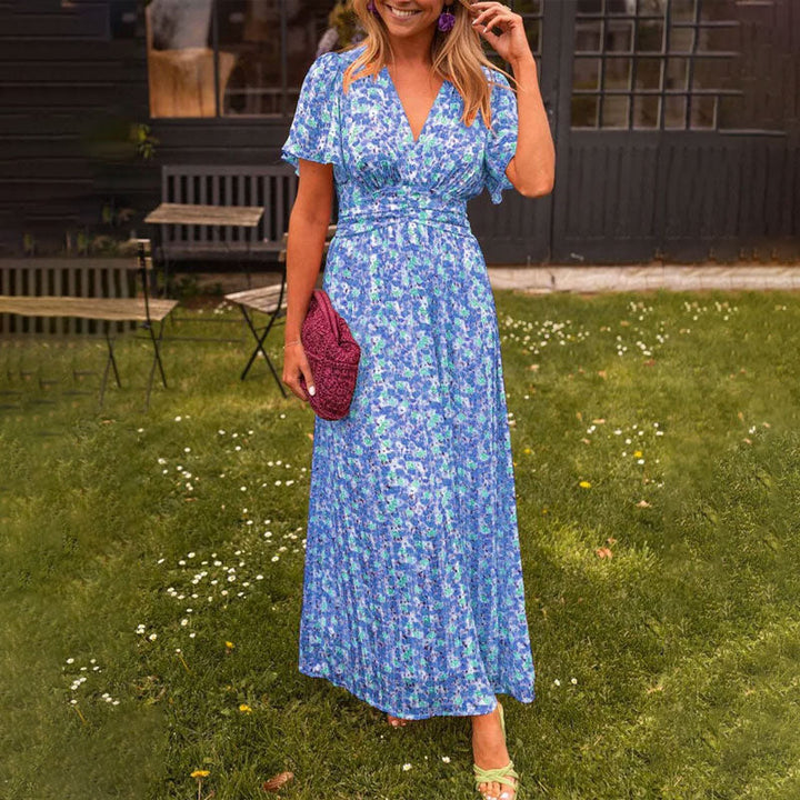 Emily | Classic V-Neck Floral Dress