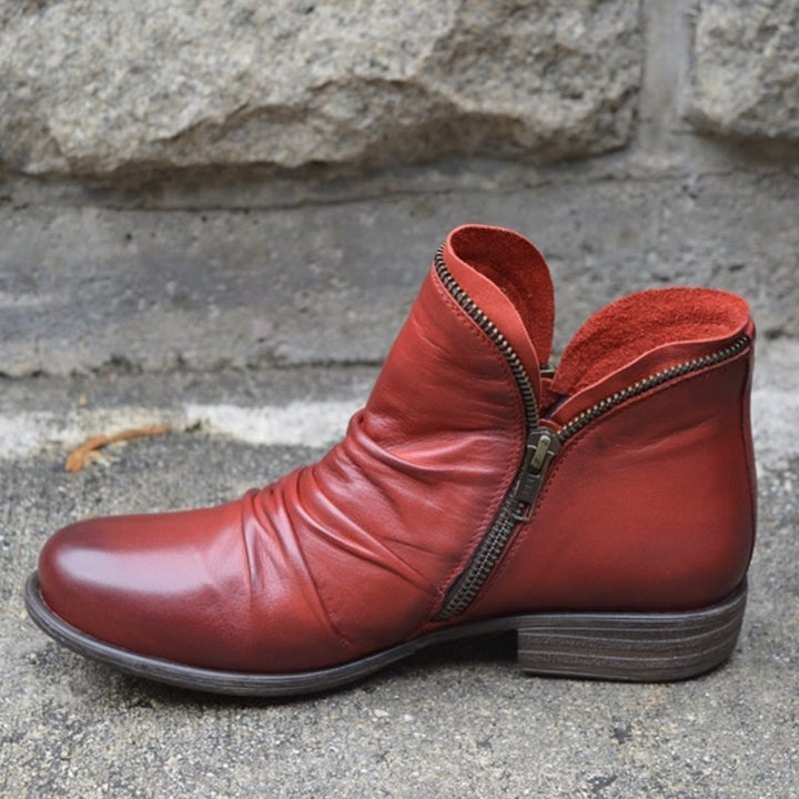 Brooke | Leather Boots with Practical Zipper