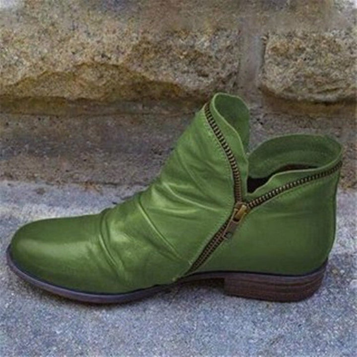 Brooke | Leather Boots with Practical Zipper
