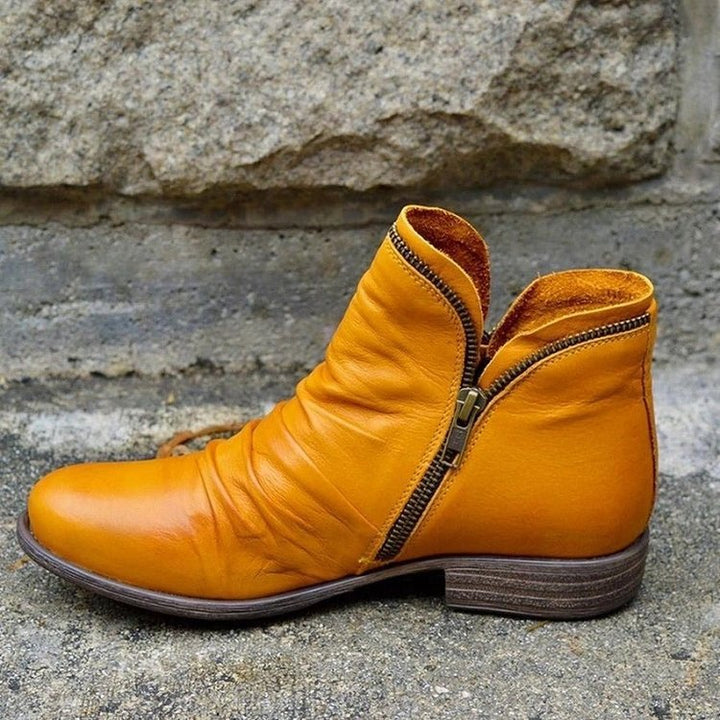 Brooke | Leather Boots with Practical Zipper