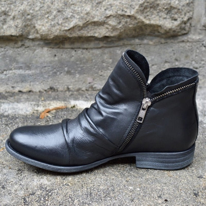 Brooke | Leather Boots with Practical Zipper