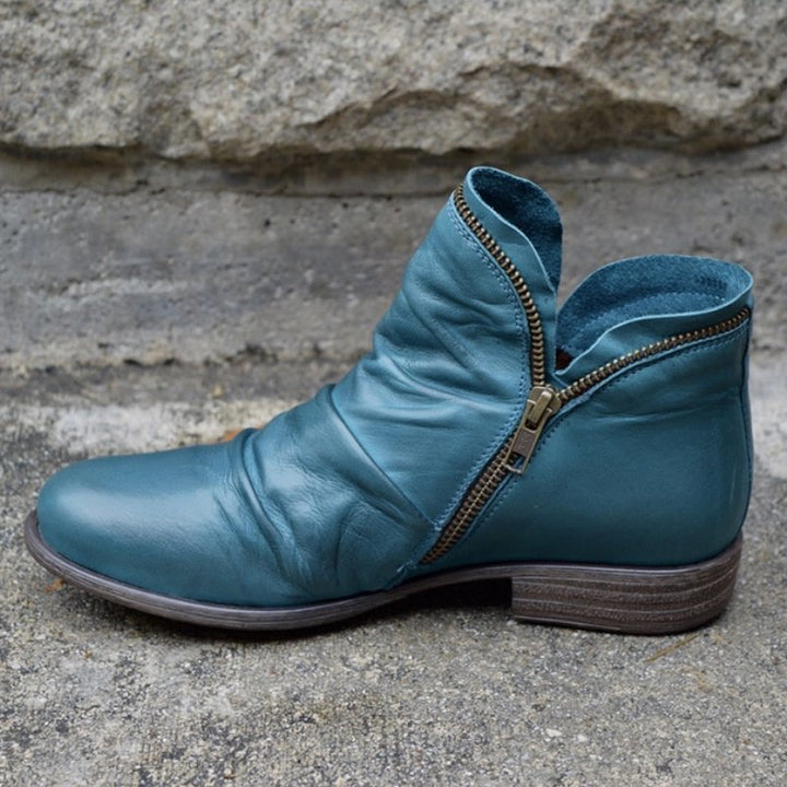 Brooke | Leather Boots with Practical Zipper