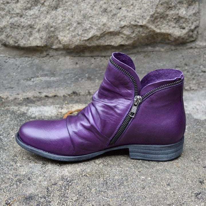 Brooke | Leather Boots with Practical Zipper