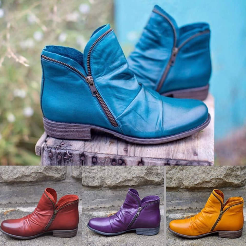 Brooke | Leather Boots with Practical Zipper